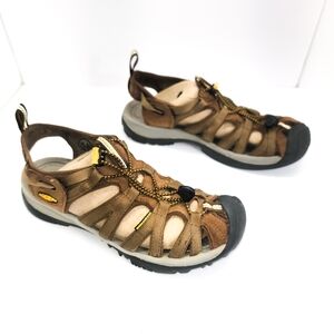 Keen Whisper Women Sz 9.5 Brown Slip On Closed Toe Outdoor Hiking Water Sandals
